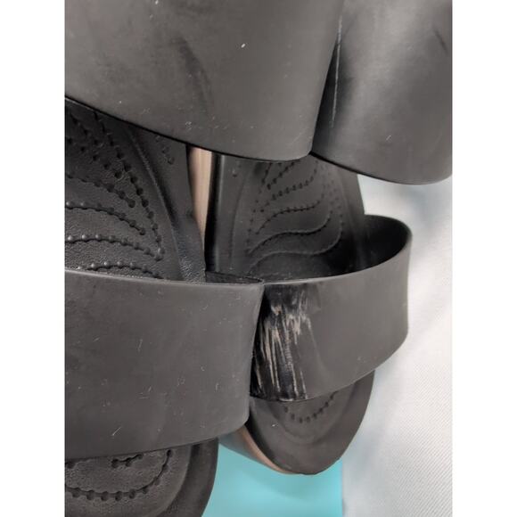 Women's Crocs Black LiteRide Brooklyn Low Wedge Platform Sandals Size 9 Black W - Picture 3 of 10